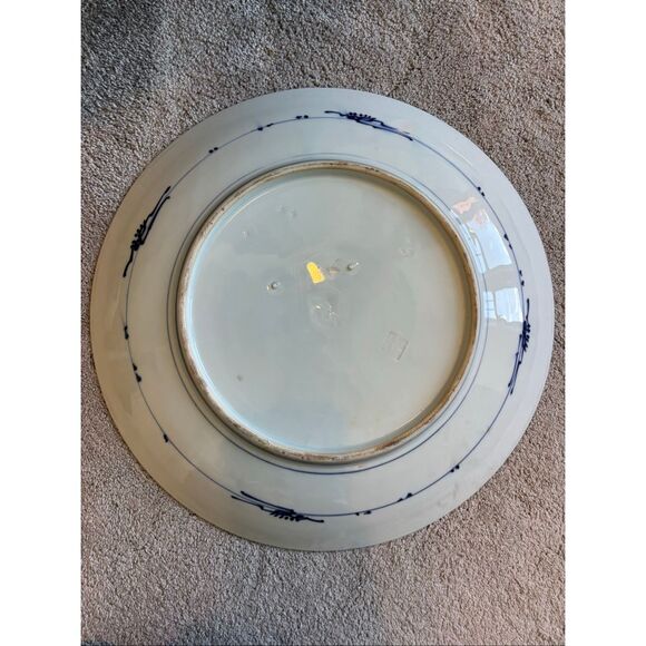 Antique Arita Porcelain Hand-Painted 16” Plate chinoserie - Picture 4 of 6